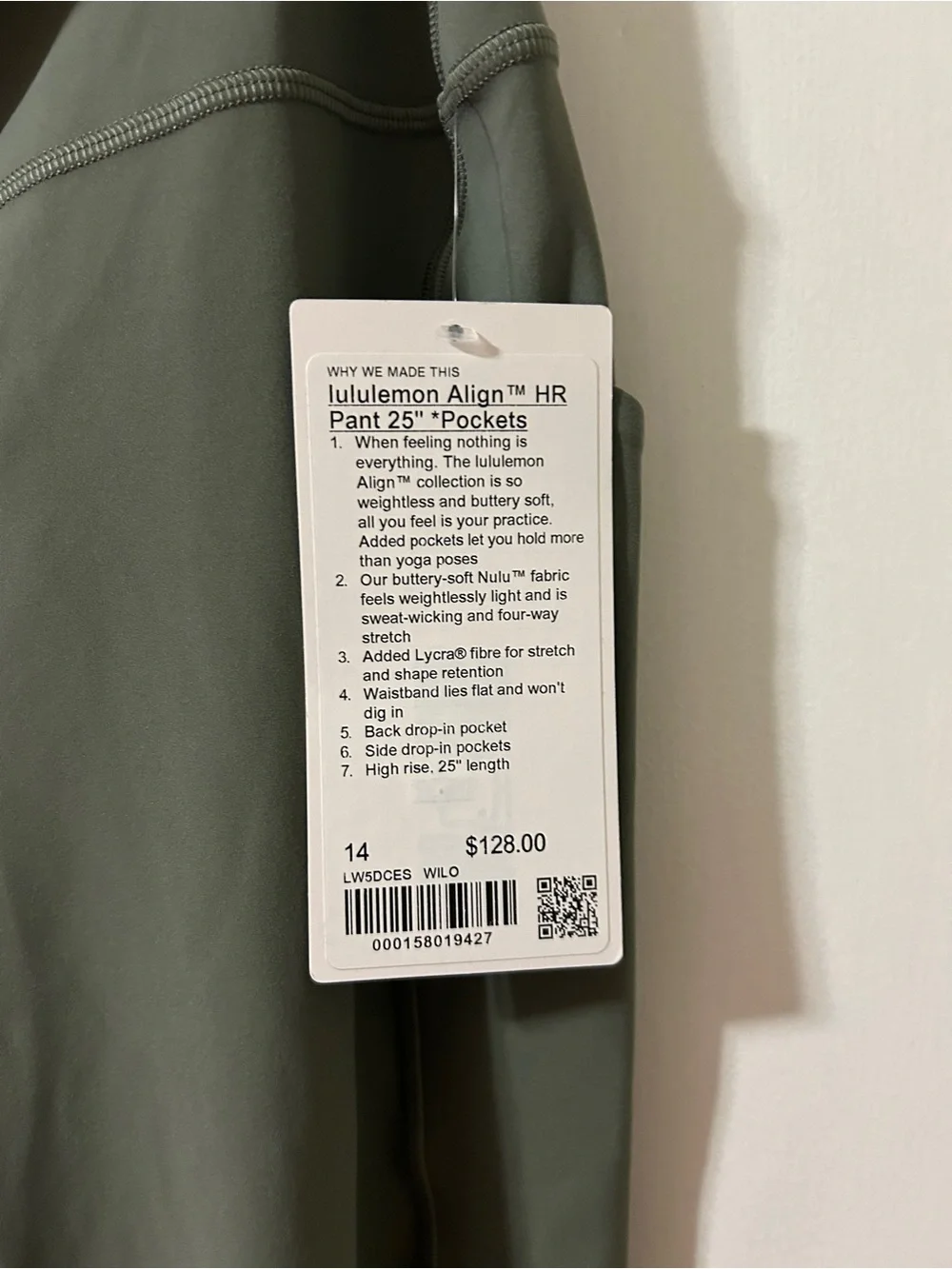 Lululemon Align High-Rise Green Performance Leggings - Women's